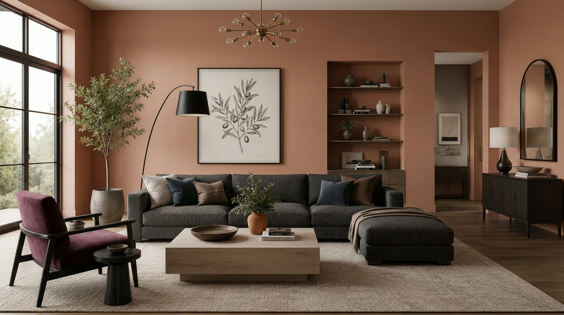 Terracotta living room scheme